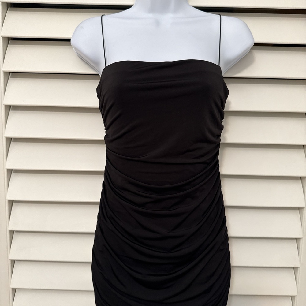 Windsor Black Strapless Ruched Dress